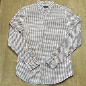 Banana Republic Blue and Peach, White Casual Button Down Shirt